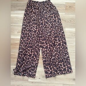 Cider Leopard Wide Leg Pant XS NWT